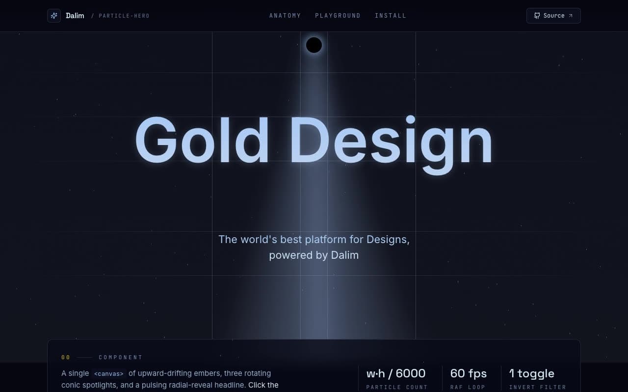Particle Field Hero — Interactive Drift