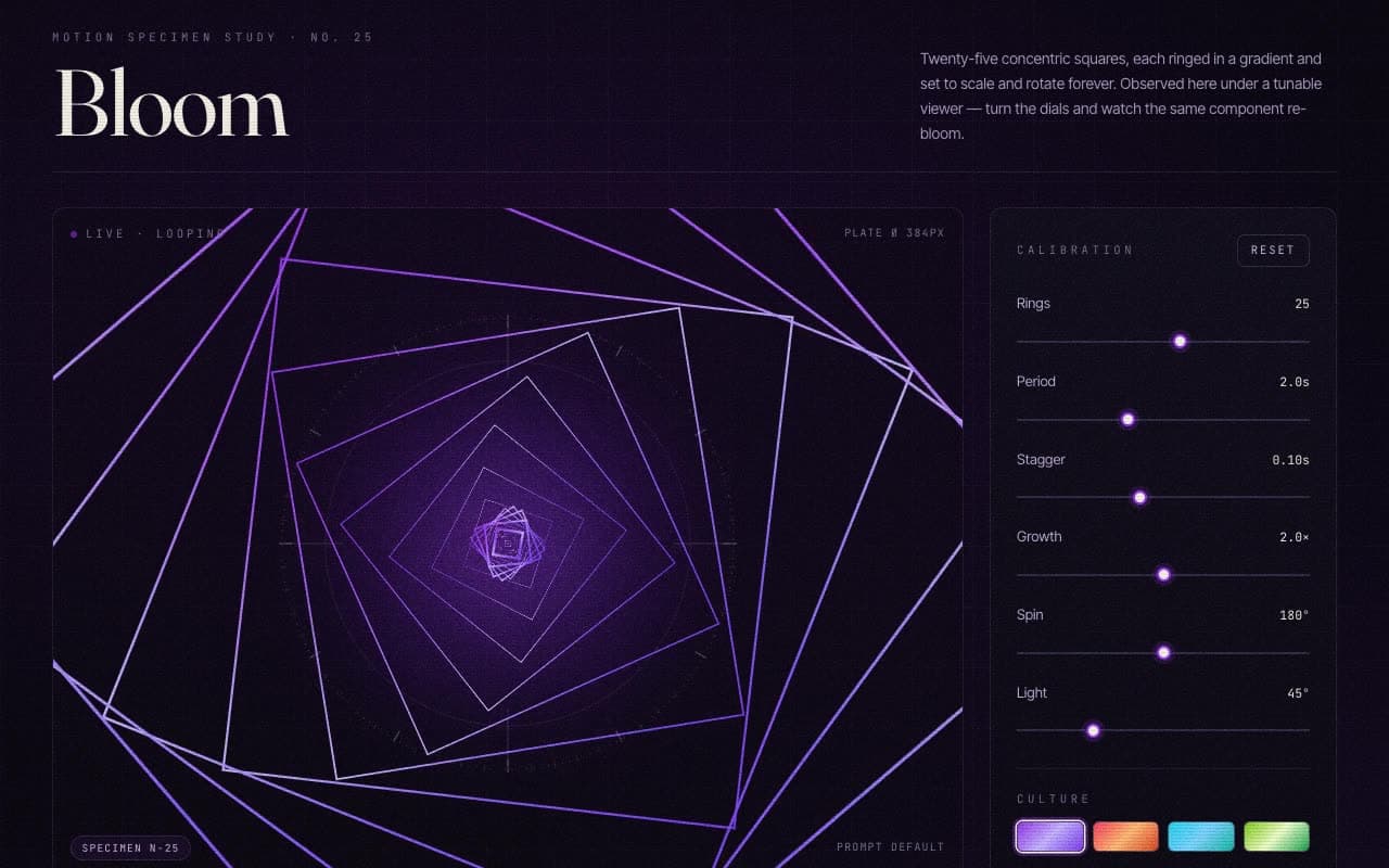 Nested Squares Loader — Unfolding Grid