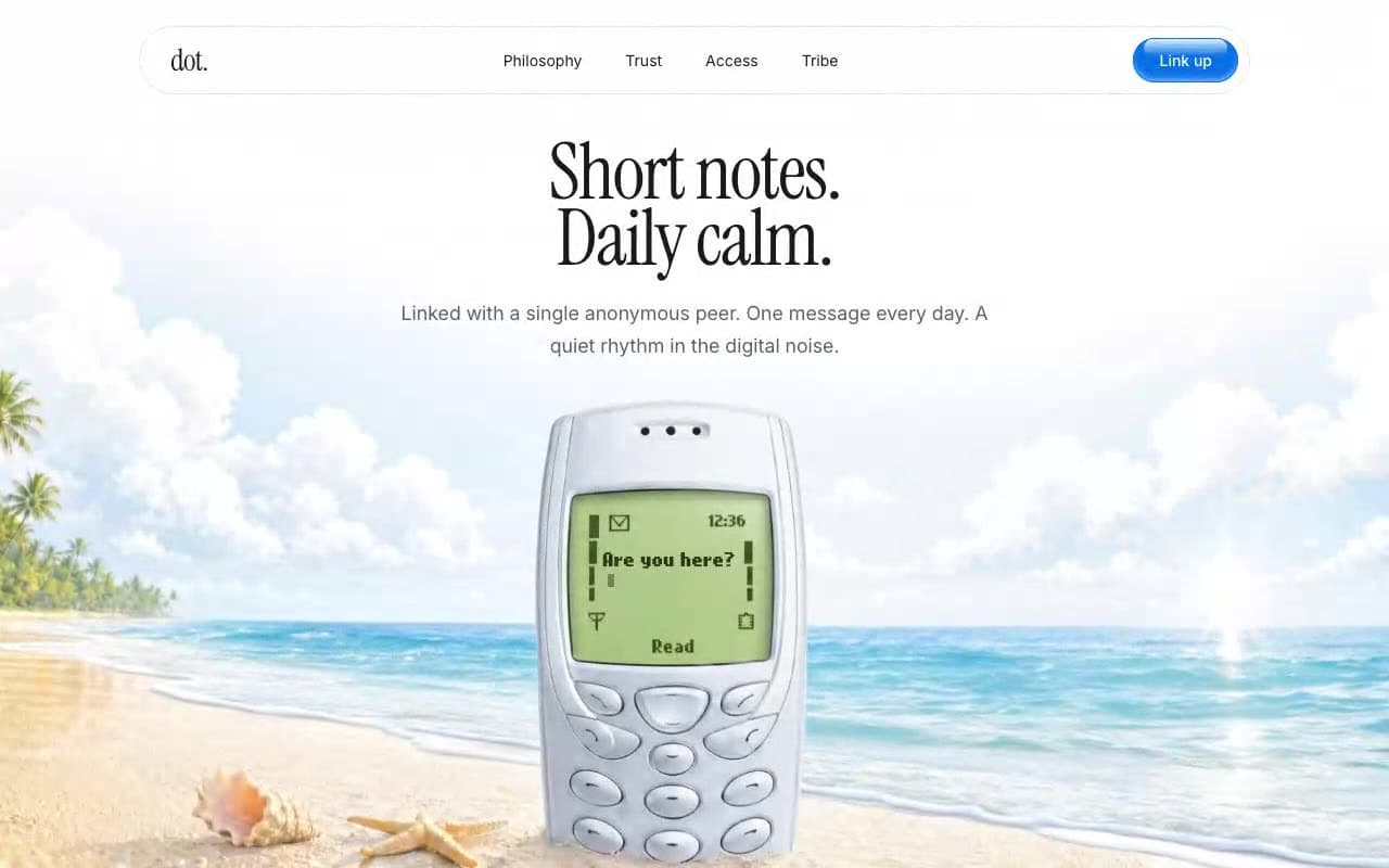 Retro Handset Hero — Live Typewriter