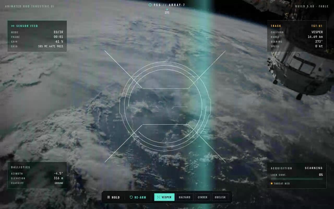 Targeting Reticle Interface — Animated Overlay