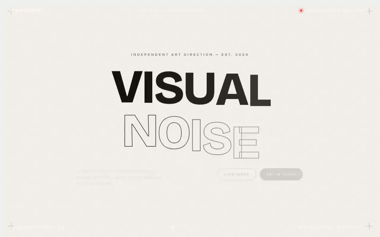 Swiss Brutalist Studio Hero — Cursor Recoil