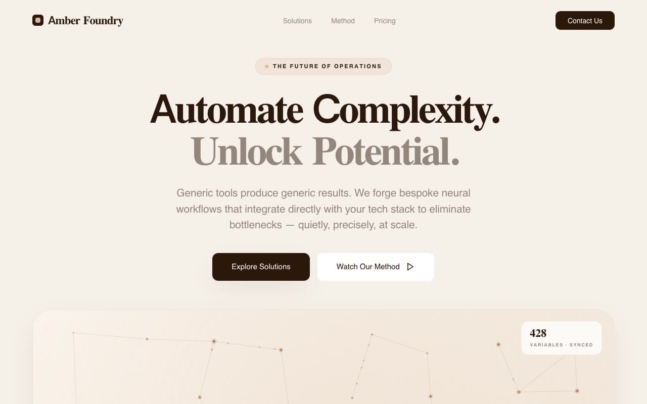 AI Consultancy Landing — Warm Gold Editorial