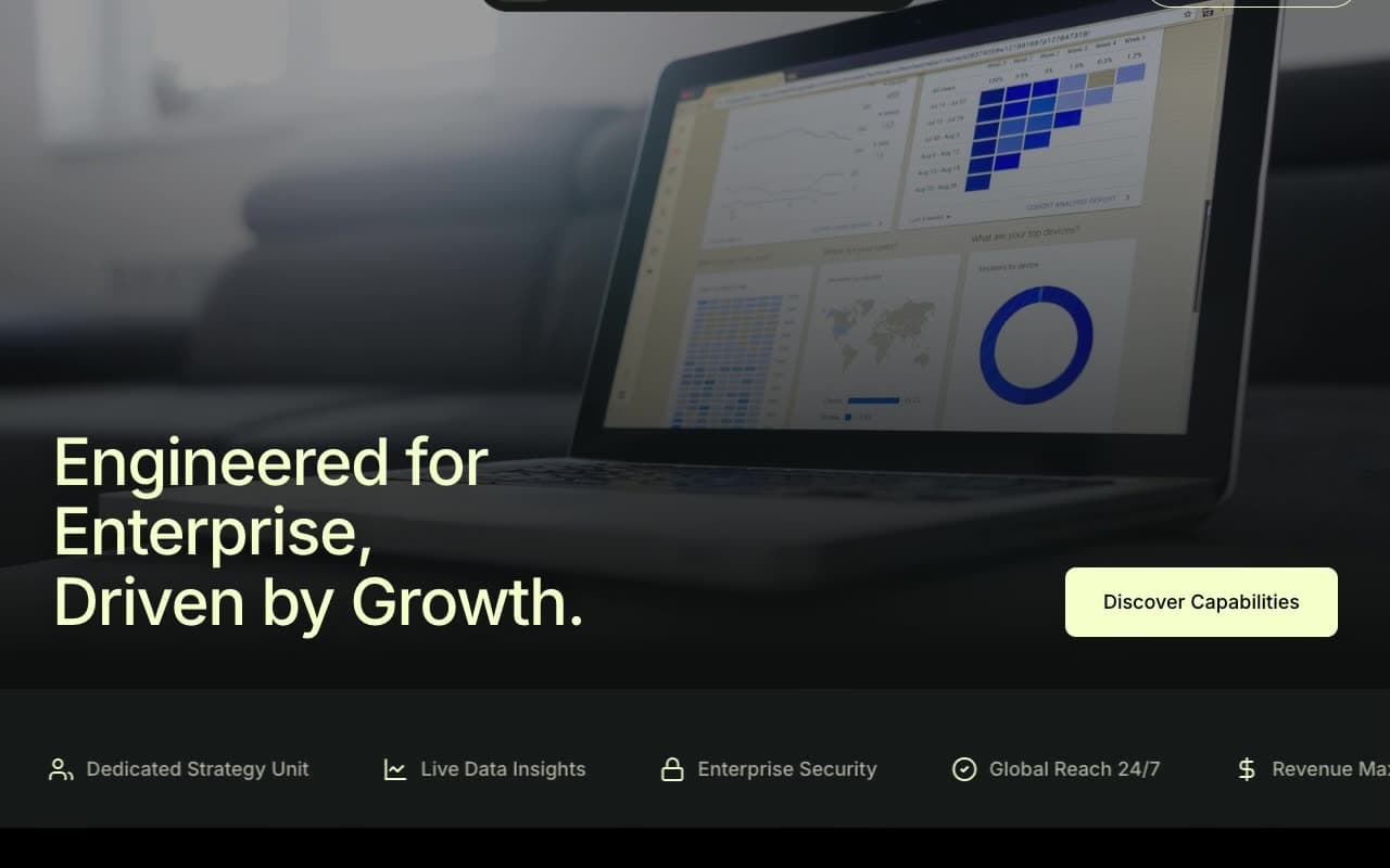 Charcoal Boardroom Advisory Landing — Citron Glow