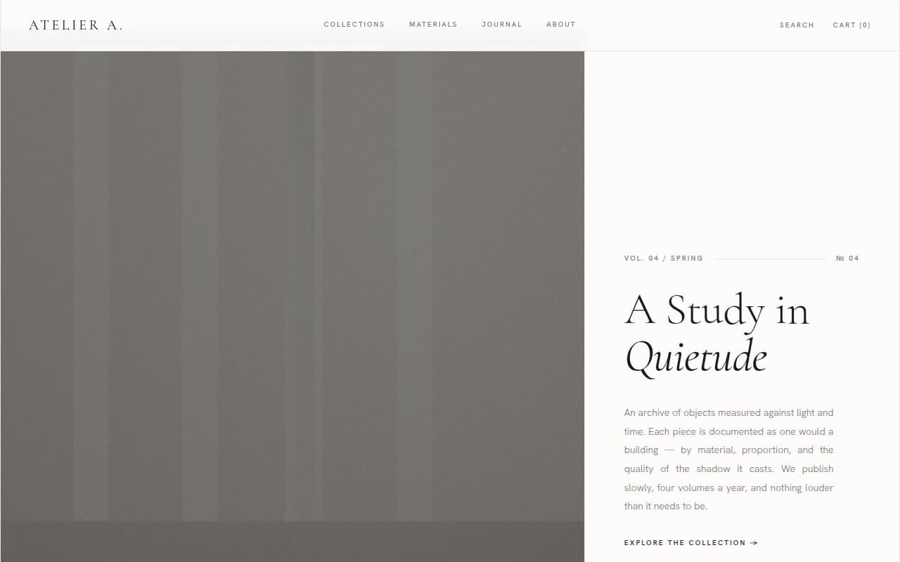Quiet Luxury Editorial — Architectural Grid