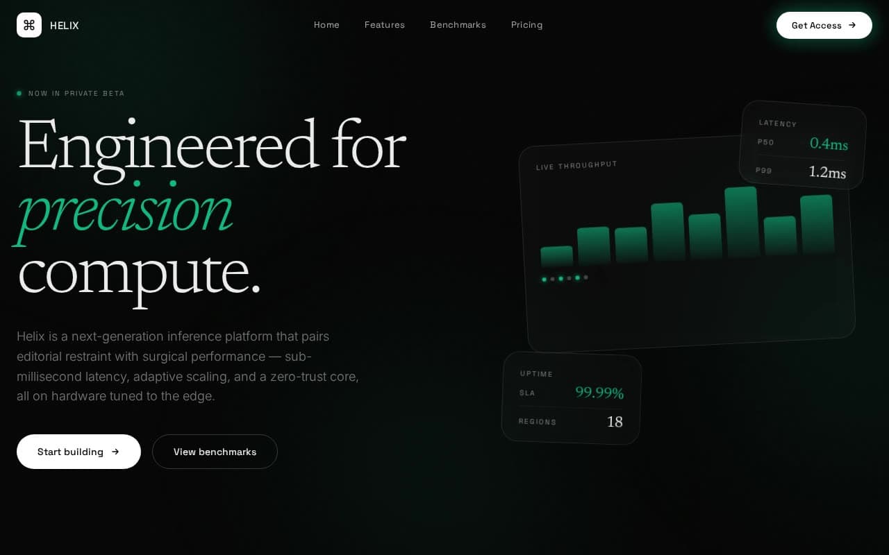 Cyber Serif Interface — Emerald Glow