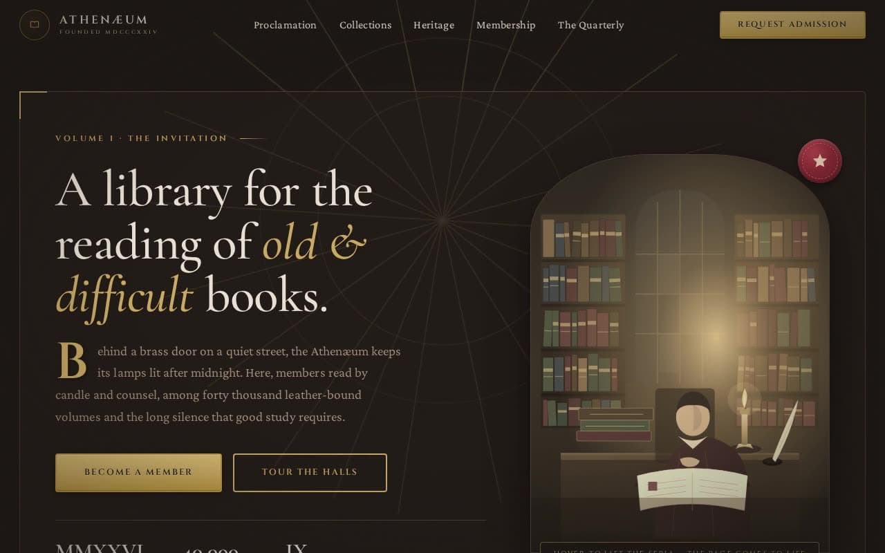 Classical Academia Showcase — Scholarly Interface